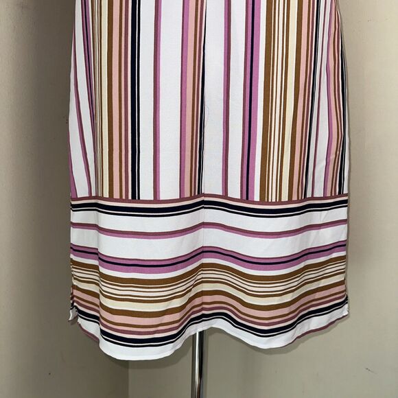 NWT Apt .9 Multicolor Sleeveless Striped Dress Pink Black Cream Midi Sz Small - Picture 6 of 9